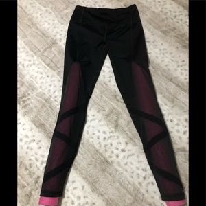 Victoria’s Secret Black leggings with mesh panel from ankles to knee. Size S/P